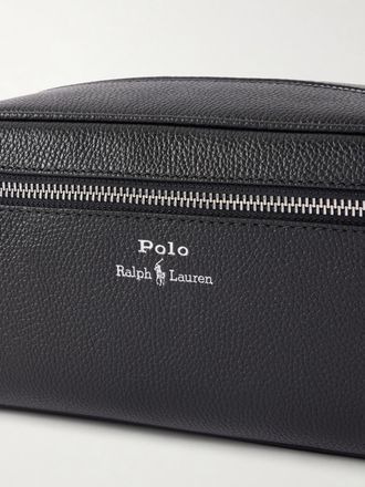 Polo Ralph Lauren Logo-Print Full-Grain Leather Washbag