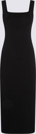 Khaite Black Viscose Midi Dress