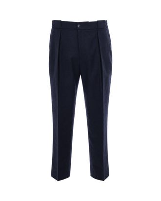BRIGLIA 1949 Navy Portobello Wool-Blend Straight-Leg Pants