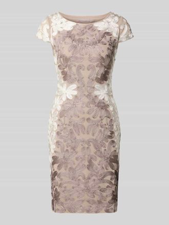 Christian Berg Cocktail Knielanges Cocktailkleid mit Kapp&auml;rmeln in Taupe, Gr&ouml;&szlig;e 34