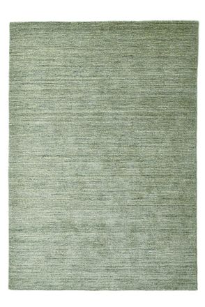 THEKO Alfombra de sal&oacute;n tejido a mano en viscosa y lana verde 200x250 cm