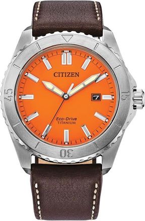 Citizen Weekender Quartz Orange Dial Mens Watch AW1840-09X
