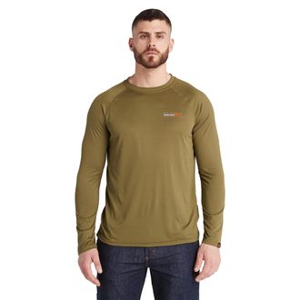 Timberland Mens Wicking Good Long-Sleeve T-Shirt 2.0, Burnt Olive, 3XL