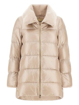 Herno Beige Quilted Shirt Collar Jacket