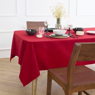 Solino Home Cotton Linen Plain Tablecloth for Dining Table, Holiday and Everyday Table Decor - Dru in Scarlet Red at Nordstrom, Size Xx-Small