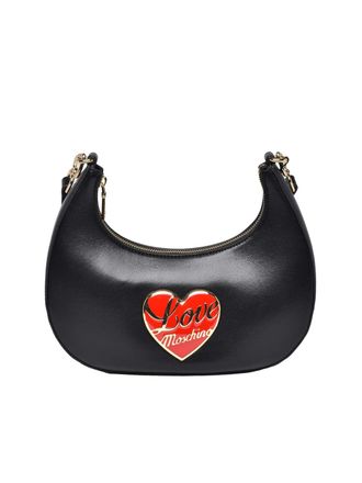 Love Moschino Black Polyurethane Crescent Shoulder Bag