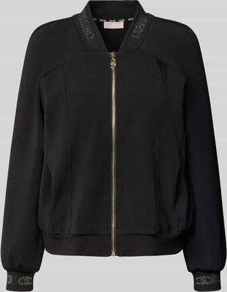 Liu Jo Relaxed Fit Sweatjacke mit Rei&szlig;verschluss in Black, Gr&ouml;&szlig;e XL