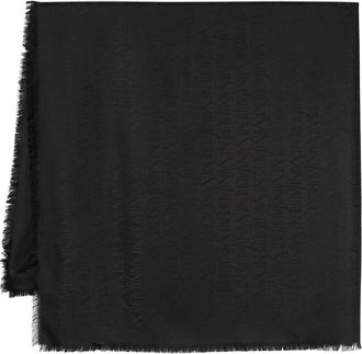Saint Laurent Logo-jacquard Fringed Scarf