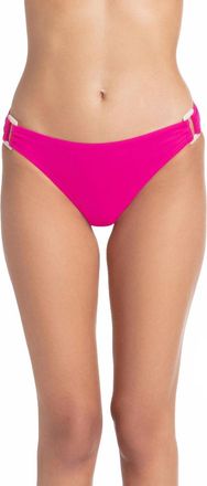 Helen Jon Shell Hipster Swim Bottom In Textured Lotus Pink