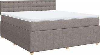 vidaXL Cama Box Spring Con Colch&oacute;n Tela Gris Taupe 180x200 Cm Vidaxl