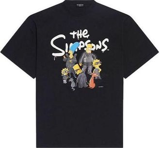 Balenciaga x THE SIMPSONS Oversized Cotton T-Shirt Black 676589TLVG71000