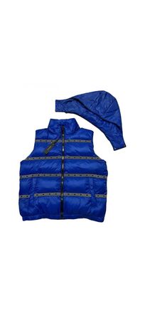 Versace Elegant Logo Band Vest with Detachable Mens Hood