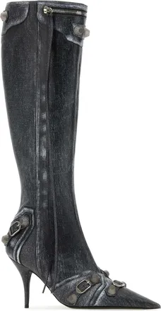 Balenciaga Womens Cagole Boot Black Lamb