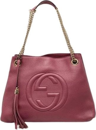 Gucci Pre-owned Soho Chain Shoulder Bag - Dames - Vintage Schoudertas - Roze - ONE Size - Leer - Vintage
