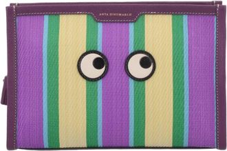 Anya Hindmarch Rectangular Pouch with Playful Striping and Eye Motifs