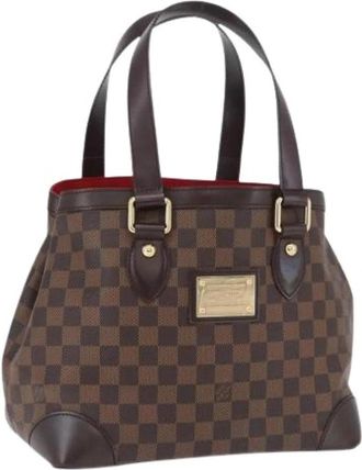 Louis Vuitton Pre-owned Damier Ebene Tote Bag - Dames - Vintage Shopper - Bruin - ONE Size - Leer - Vintage