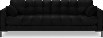 BLOOMINGLOFT 4-Sitzer Designsofa Mamaia Samt - Schwarz