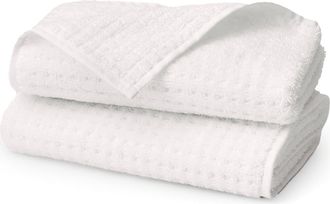 Boll & Branch Set of 2 Waffle Organic Cotton Hand Towels in White at Nordstrom