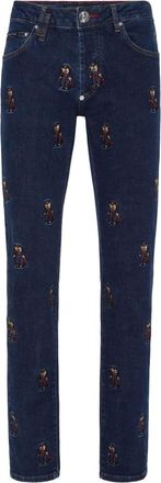 Philipp Plein Jeans con ricamo - Blu