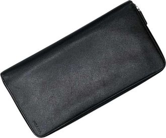 Prada Black Nero Saffiano Triangle Long Wallet (Bi-Fold) (Pre-Owned)