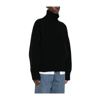 R&oacute;he Turtlenecks, female, Black, Size: L Sculptural Compact Turtleneck