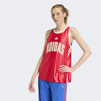 adidas Tanktop ADIDAS SPORTSWEAR STADIUM, Damen, Gr. XXL, pure ruby, sanftes wei&szlig;, crystal linen, Obermaterial: 100% Polyester, Rundhals, Tops Tanktop