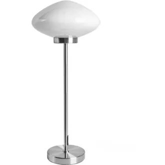 Beliani Table Lamp Silver Iron Metal Base Glass Shade White Modern Design Living Room Bedroom SIBUN