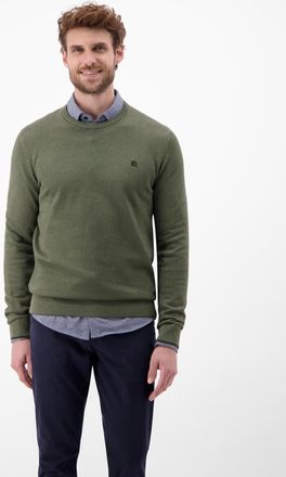 Lerros Strickpullover LERROS Sportiver Strickpullover, Herren, Gr. XXL, nordic olive, 100% Baumwolle, Rundhals, Pullover Strickpullover