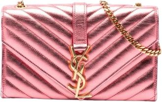 Saint Laurent Tweedehands leren schoudertassen - Dames - Vintage Schoudertas - Roze - ONE Size - Vintage