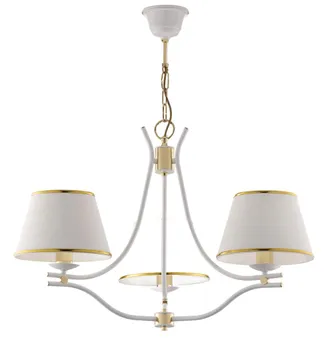 Jupiter Lampadario Classico Bianco 3 Luci Oro E27 Samba Jupiter