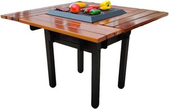 Purline Mesa Barbacoa Con Grill Y Tablero De Madera