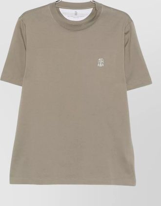 Brunello Cucinelli cotton logo-embroidered crew-neck t-shirt