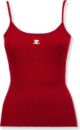 Courrèges Ribbed Tank Top With Boat Neckline