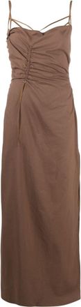 Jacquemus La robe Gaua maxi dress - women - Cotton - 36 - Brown
