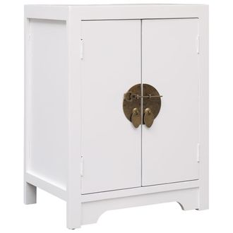 vidaXL Vidaxl Comodino Bianco 38x28x52 Cm In Legno Di Paulownia