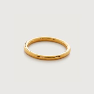 Monica Vinader Hammered Ring, Gold Vermeil on Silver