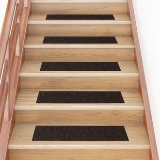 vidaXL Vidaxl - Felpudos Autoadhesivos Para Escaleras, 30 Unidades, 76 X 20 Cm, Marr&oacute;n Oscuro, Rectangulares