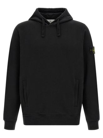 Stone Island Black Regular Solid Hoodie