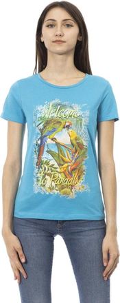 Trussardi Casual korte mouw ronde hals T-shirt - Dames - T-shirts - Blauw - L - Tops