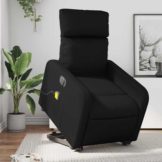 vidaXL Vidaxl - Sill&oacute;n De Masaje Elevable El&eacute;ctrico Cuero Sint&eacute;tico Negro