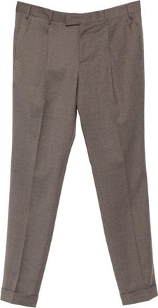 Pantaloni Torino Master, 1 Pleat, Diagonal Pockets, Flap Back Pockets, Turn-up