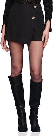 Avec Les Filles Button Detail Miniskort in Black at Nordstrom, Size 14