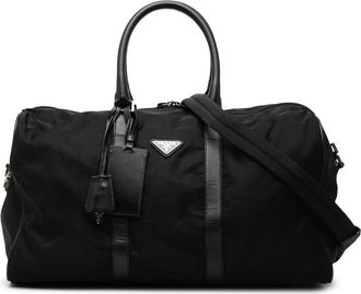 Prada Pre-owned Prada Saffiano Trimmed Tessuto Travel Bag Unisex 5MQPVDFUOO348K18