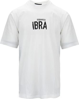 Dsquared2 Slip-On T-shirt met Ibra - Heren - T-shirts - Wit - M - Katoen - Tops