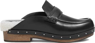 Brunello Cucinelli Leren Klomp Muilen - Dames - Slip ons - Zwart - 37 EU - Leer - Schoenen