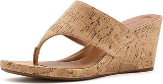 Lucky Brand Libbie Wedge Thong Sandals Womens Wedge Shoes Natural : 8.5 M, Leather/Suede