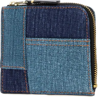 Comme Des Gar&ccedil;ons Mens Two-Tone Denim Coin Purse Bluedenim Portafogli Wallet