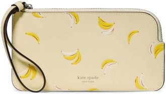 Kate Spade New York zippy leather wristlet in Lemon Fondant at Nordstrom