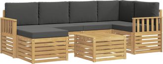 vidaXL Conjunto De Sof&aacute;s De Exterior 7 Uds. Blanco Y Antracita Vidaxl