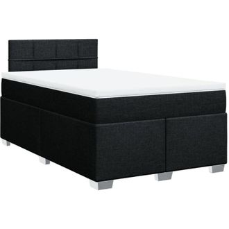 vidaXL Cama Box Spring Con Colch&oacute;n Tela Negro 120x200 Cm Vidaxl